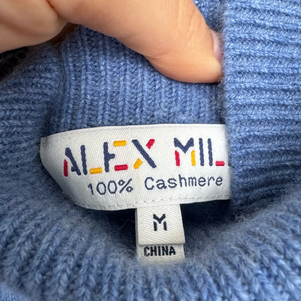Alex Mill Cashmere Cecile Turtleneck - Heather Blue, Medium - Picture 4 of 5